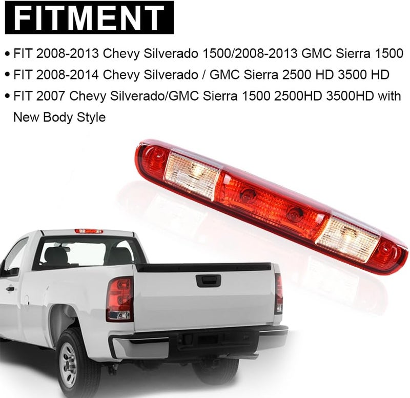 GPLUS Third Brake Light 3rd Cargo Lamp High Mount Stop Light Compatible with Chevy Silverado GMC Sierra 1500 2008-2013,Fit Chevy Silverado GMC Sierra 2500 HD 3500 HD 2008-2014 25890530 - Image 2